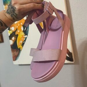 MIA kids girls Sz 3 sandals platform rose